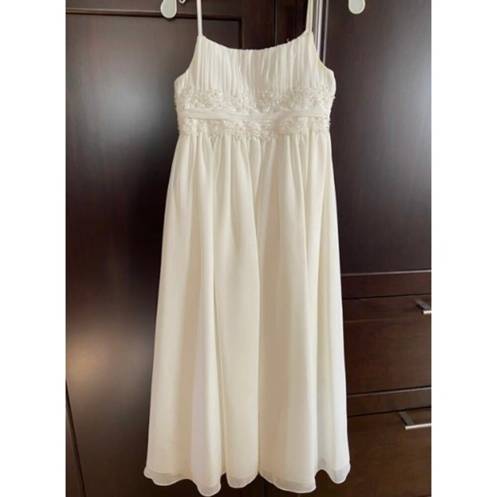 David's Bridal Full Length Ivory Dress